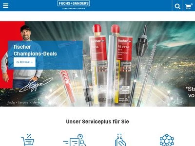 Website von Fuchs + Sanders Schrauben - Großhandels GmbH + Co. KG