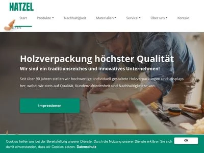 Website von Hatzel Holzwaren GmbH