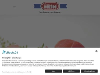 Website von EG-Fleischwarenfabrik Dieter Hein GmbH & Co. KG