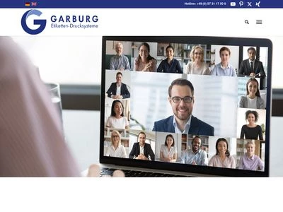 Website von Garburg Etiketten-Drucksyteme GmbH