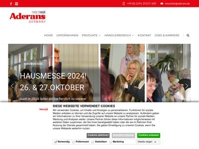 Website von Aderans Germany GmbH