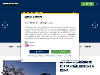 Website von ELMER Dienstleistungs GmbH & Co. KG