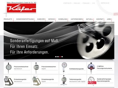 Website von Käfer Messuhrenfabrik GmbH & Co. KG