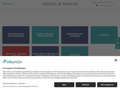 Website von Menzel & Woelke GmbH