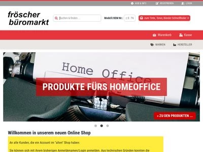Website von Fröscher Büromarkt GmbH 