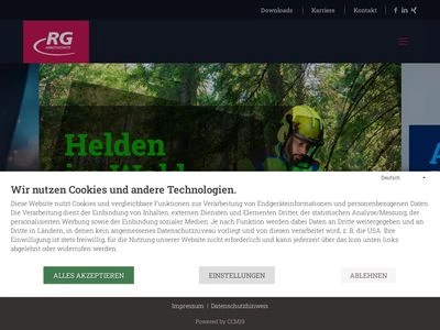 Website von RG ARBEITSSCHUTZ GmbH
