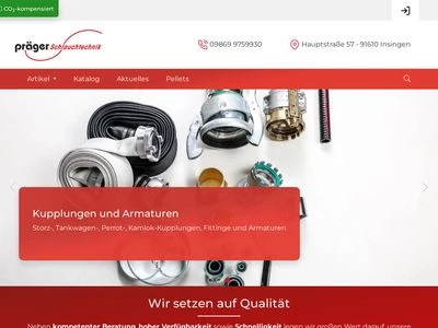 Website von Präger Schlauchtechnik GmbH