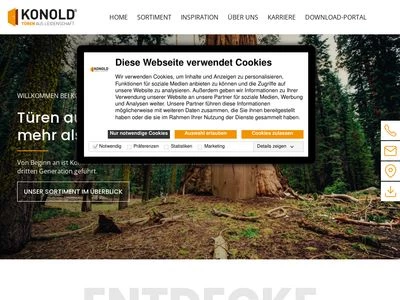 Website von KONOLD Härtsfelder Holzindustrie GmbH