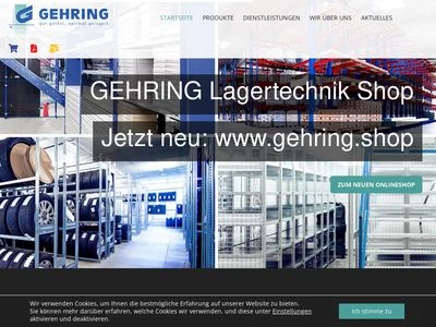 Website von Gehring Lagertechnik GmbH