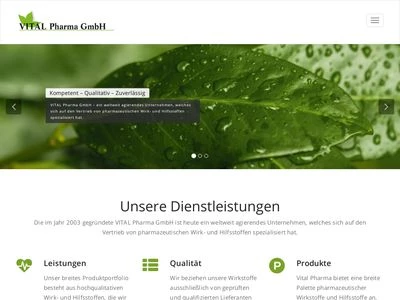 Website von Vital Pharma GmbH