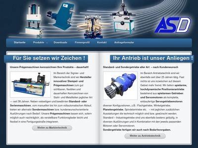 Website von ASD Antriebstechnik GmbH