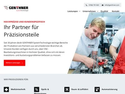 Website von GENTHNER GmbH System Technologie