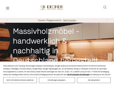 Website von Möbelwerke A. Decker GmbH