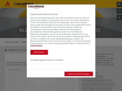 Website von Schönox - Sika Deutschland GmbH