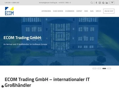 Website von ECOM Electronic Components Trading GmbH