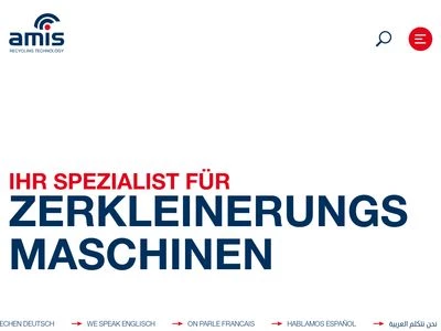 Website von AMIS Maschinen Vertriebs GmbH