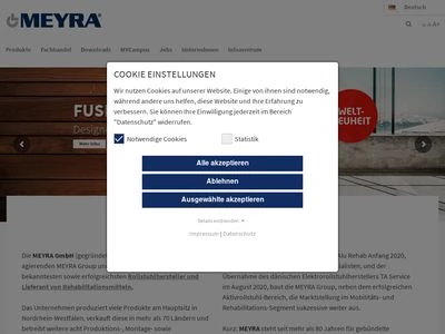 Website von MEYRA GmbH
