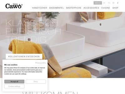 Website von CAWÖ TEXTIL GmbH & Co. KG
