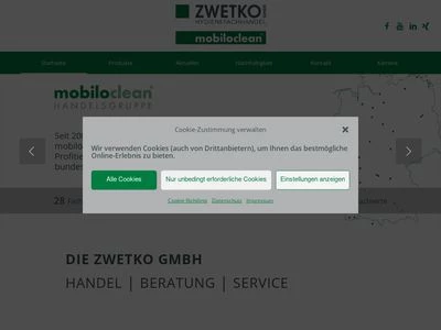 Website von Zwetko GmbH