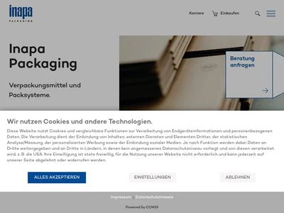Website von Inapa Packaging GmbH