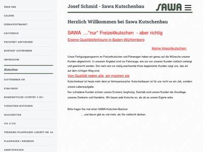 Website von Sawa Kutschenbau