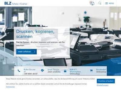 Website von BLZ Scherz + Cramer GmbH
