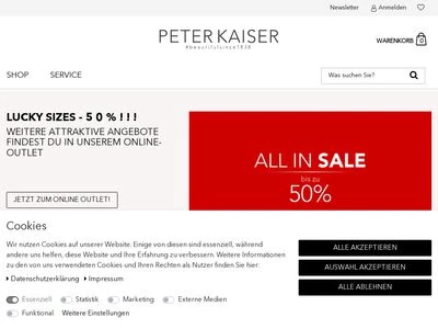 Website von Peter Kaiser Schuhfabrik GmbH