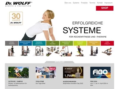 Website von Dr. WOLFF Sports & Prevention GmbH