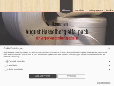 Website von August Hasselberg alfa-pack e. K.