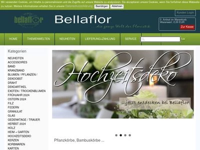 Website von Bellaflor Floristikbedarf Handel & Service GmbH
