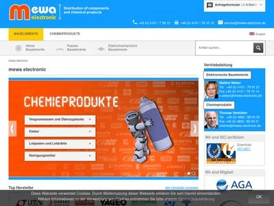 Website von mewa electronic GmbH & Co. KG