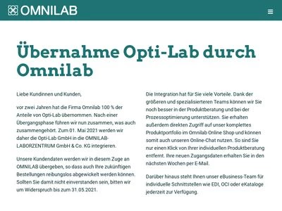 Website von Opti-Lab GmbH