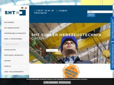 Website von SHT Suhler Hebezeugtechnik GmbH