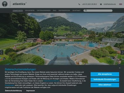 Website von atlantics GmbH
