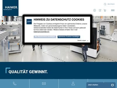 Website von Haimer GmbH