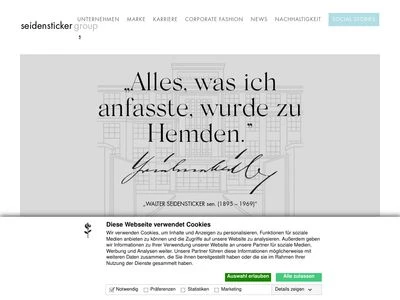 Website von Seidensticker - TK Store-Management GmbH