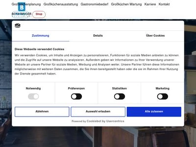 Website von Boehringer Gastro Profi GmbH