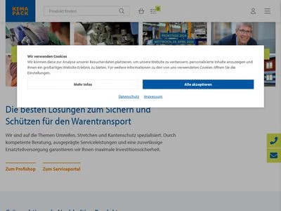 Website von Kemapack GmbH