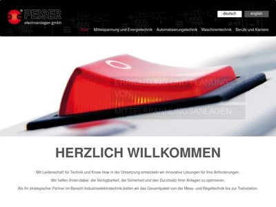 Website von PEISER electroanlagen GmbH
