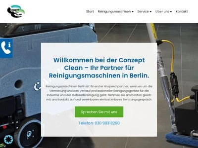 Website von PEC Reinigungsmaschinen Berlin GmbH