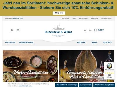 Website von Dunekacke & Wilms Nachf. GmbH & Co. KG
