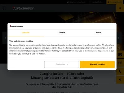 Website von Jungheinrich Vertrieb Deutschland AG & Co. KG