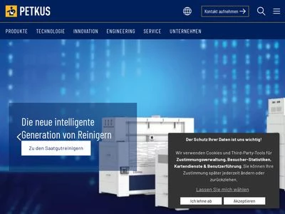 Website von PETKUS Technologie GmbH