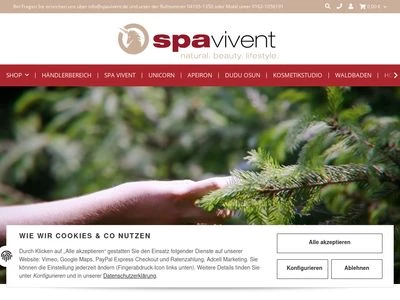 Website von Spa Vivent Vertriebs GmbH