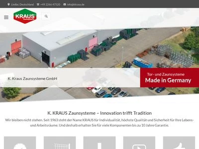 Website von K. Kraus Zaunsysteme GmbH
