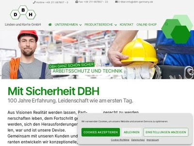 Website von DBH Linden und Korte GmbH
