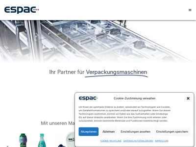 Website von ESPAC Maschinenbau