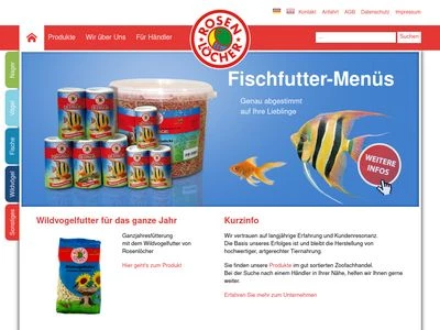 Website von Rosenlöcher GmbH & Co. Spezialfuttermittel und Heimtiernahrung KG