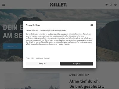 Website von Millet S.A.S.