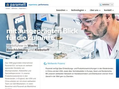 Website von Paramelt Veendam B.V.
